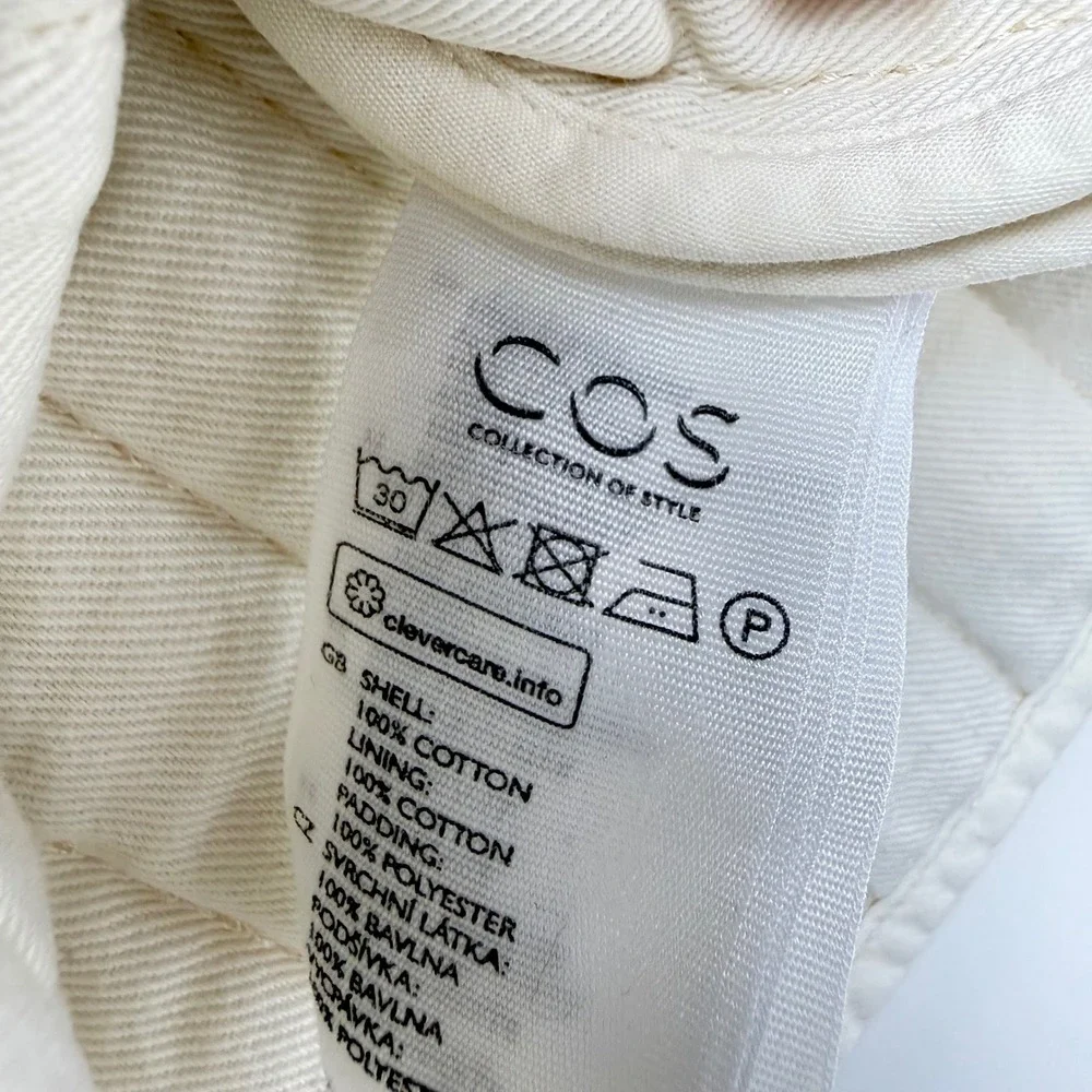 COS Kids Quilted Denim Vest Off White Cream Zip Front Size 2-4Y EUR 98/104